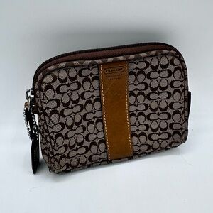 Coach Leatherware Signature Jacquard Zip Pouch